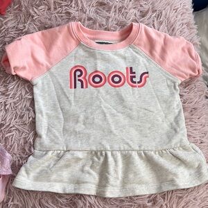 Roots Pink and Gray Peplum Sweatshirt